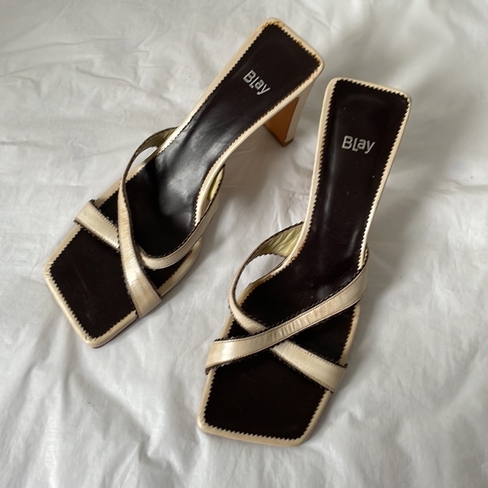 BLay Leather Heels Color- Cream Size-EU 40/USA 9. Made in Spain NWOT